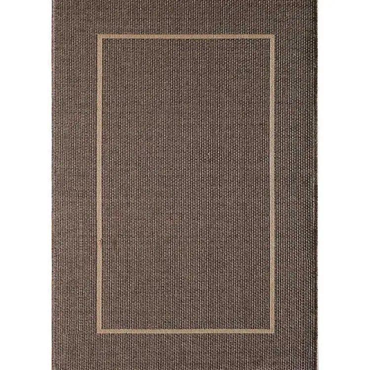 Kirklands Home Bordered Outdoor Area Rug, 7x9 Brown Hot