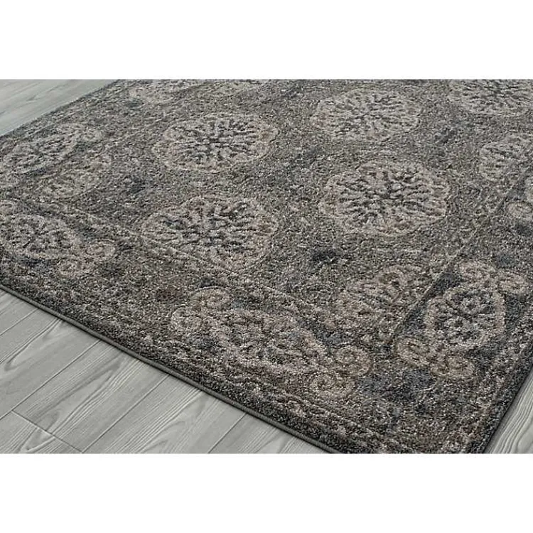 Kirklands Home Bordered Pattern Area Rug, 4x6 Brown Clearance