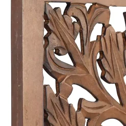 Kirklands Home Botanical Wood Panel Wall Plaque Brown Best