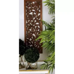 Kirklands Home Botanical Wood Panel Wall Plaque Brown Best