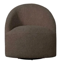 Kirklands Home Boucle Barrel Swivel Accent Chair Brown Sale