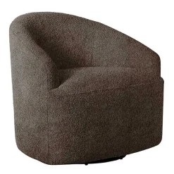 Kirklands Home Boucle Barrel Swivel Accent Chair Brown Sale