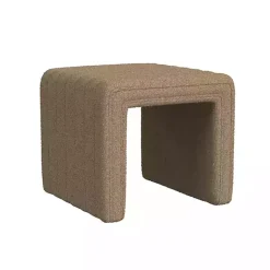 Kirklands Home Boucle Channeled Upholstered Ottoman Brown Best