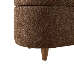 Kirklands Home Boucle Flip-Top Storage Bench Brown Clearance