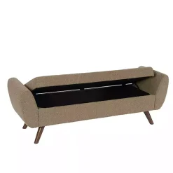 Kirklands Home Boucle Modern Storage Bench Brown Best