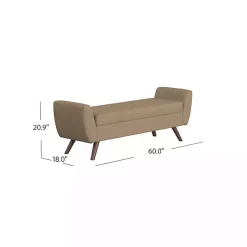 Kirklands Home Boucle Modern Storage Bench Brown Best