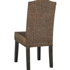 Kirklands Home Camelback Wicker Dining Chairs, Set of 2 Brown New