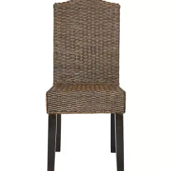 Kirklands Home Camelback Wicker Dining Chairs, Set of 2 Brown New