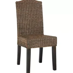 Kirklands Home Camelback Wicker Dining Chairs, Set of 2 Brown New