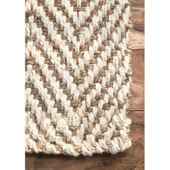 Kirklands Home Brown Chevron Valen Area Rug, 5x8 New
