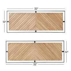 Kirklands Home Chevron Wood Wall Plaques, Set of 2 Brown Discount