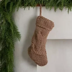 Christmas Stockings & Stocking Holders>Kirklands Home Chunky Knit Christmas Stocking Brown