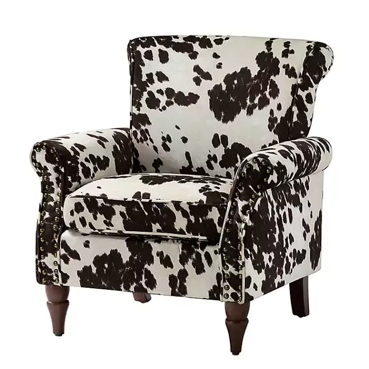 Kirklands Home Brown Cow Print Upholstered Accent Chair Online