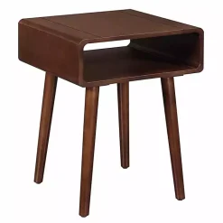 Kirklands Home Curved Edge Open Shelf Accent Table Brown Discount