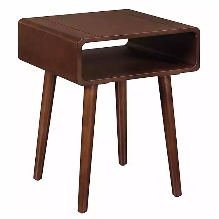 Kirklands Home Curved Edge Open Shelf Accent Table Brown Discount