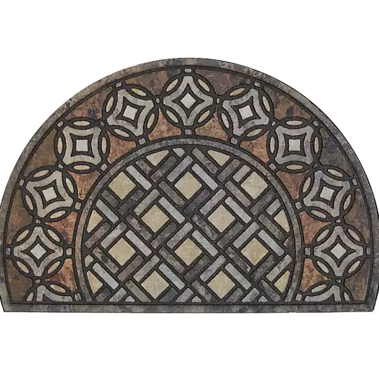 Kirklands Home Deco Tile Slice Doormat Brown New