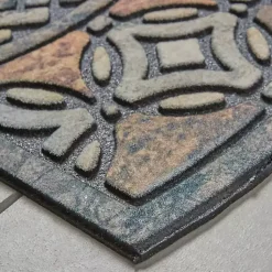 Kirklands Home Deco Tile Slice Doormat Brown New