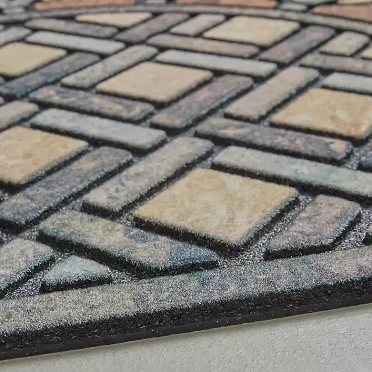 Kirklands Home Deco Tile Slice Doormat Brown New