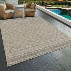 Kirklands Home Diamond Lattice Indoor/Outdoor Rug, 8x10 Brown Online