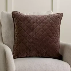 Pillows>Kirklands Home Diamond Velvet Pillow Brown