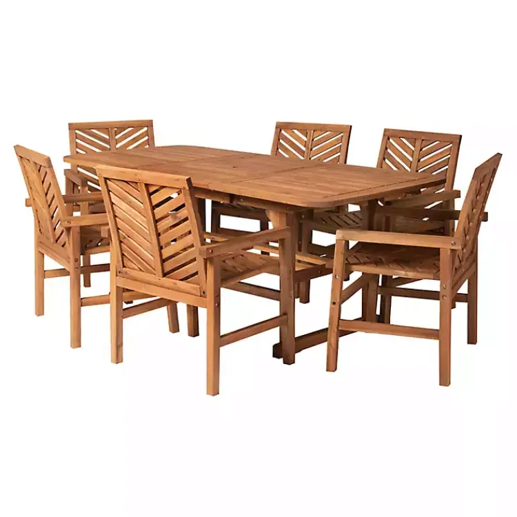 Kirklands Home Extendable Table 7-pc. Outdoor Dining Set Brown Hot