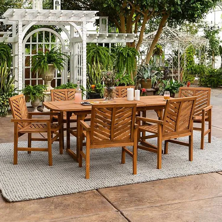 Kirklands Home Extendable Table 7-pc. Outdoor Dining Set Brown Hot