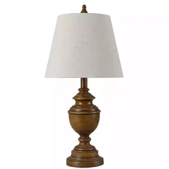 Kirklands Home Brown Farmhouse Accent Table Lamp Tan New