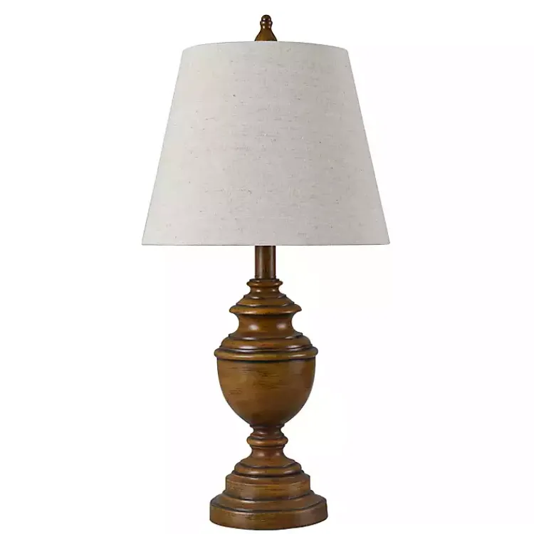 Kirklands Home Brown Farmhouse Accent Table Lamp Tan New