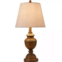 Kirklands Home Brown Farmhouse Accent Table Lamp Tan New
