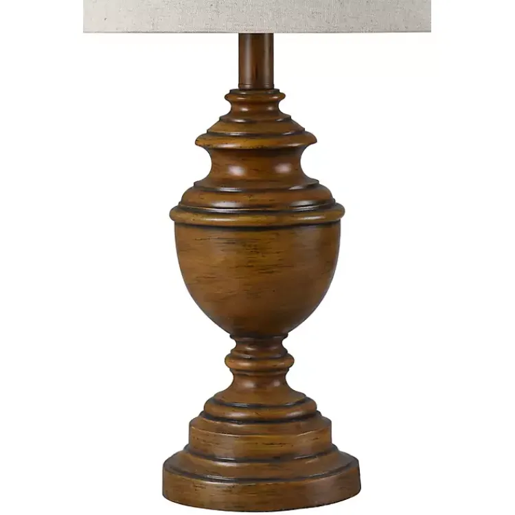 Kirklands Home Brown Farmhouse Accent Table Lamp Tan New