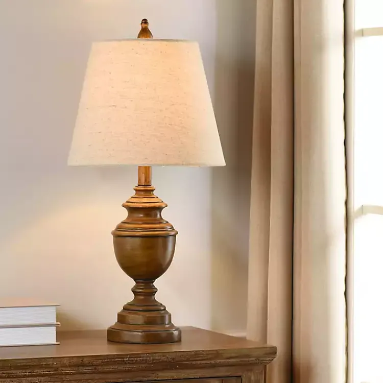 Kirklands Home Brown Farmhouse Accent Table Lamp Tan New