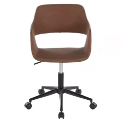 Kirklands Home Faux Leather & Black Marshall Office Chair Brown Discount