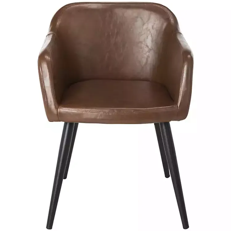 Kirklands Home Faux Leather Adalena Accent Chair Brown Hot