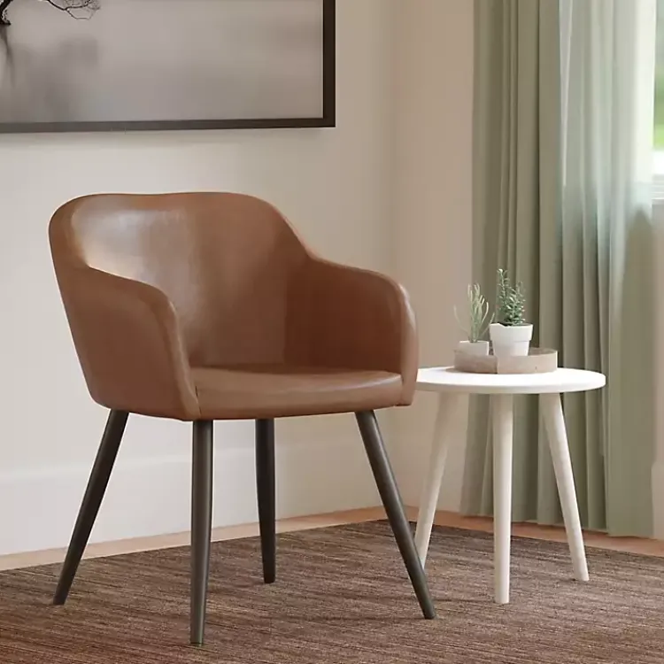Kirklands Home Faux Leather Adalena Accent Chair Brown Hot