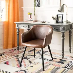 Kirklands Home Faux Leather Adalena Accent Chair Brown Hot