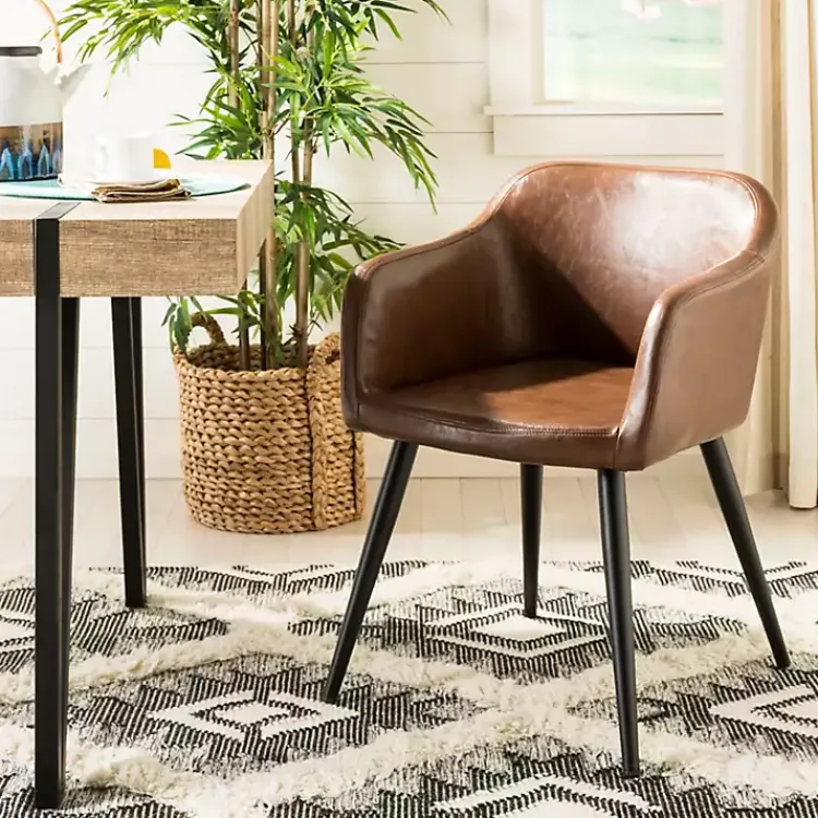 Kirklands Home Faux Leather Adalena Accent Chair Brown Hot