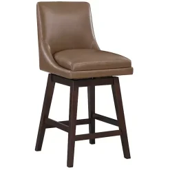 Kirklands Home Faux Leather Alli Swivel Counter Stool Brown