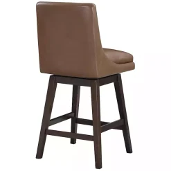 Kirklands Home Faux Leather Alli Swivel Counter Stool Brown