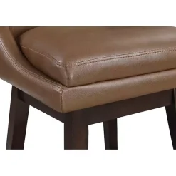 Kirklands Home Faux Leather Alli Swivel Counter Stool Brown