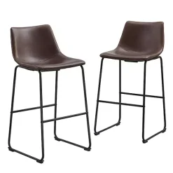 Kirklands Home Faux Leather Bar Stools, Set of 2 Brown Online