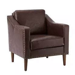 Kirklands Home Faux Leather Bonita Accent Chair Brown Clearance