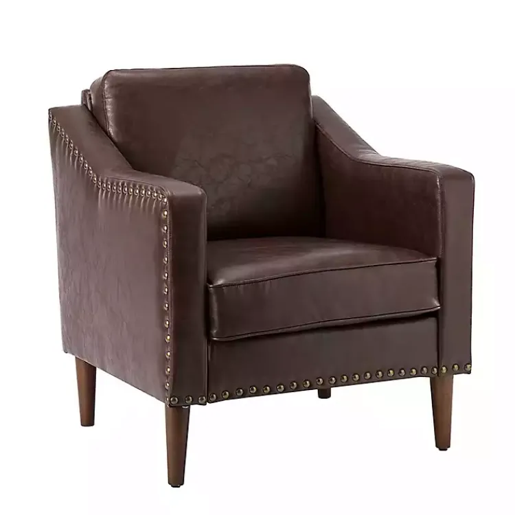 Kirklands Home Faux Leather Bonita Accent Chair Brown Clearance