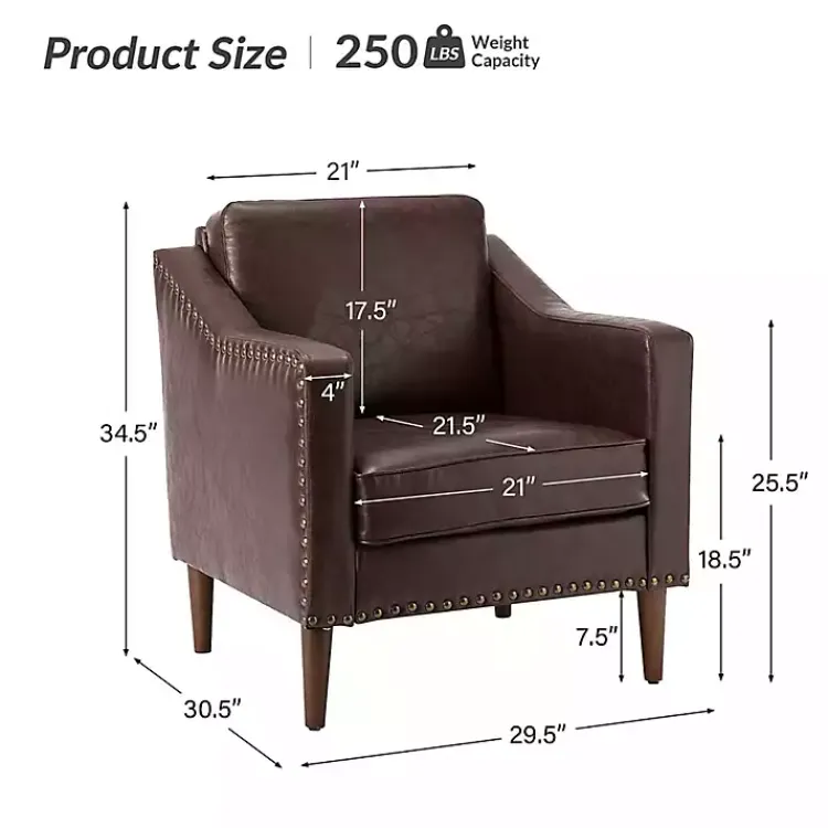Kirklands Home Faux Leather Bonita Accent Chair Brown Clearance