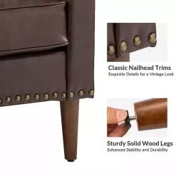 Kirklands Home Faux Leather Bonita Accent Chair Brown Clearance