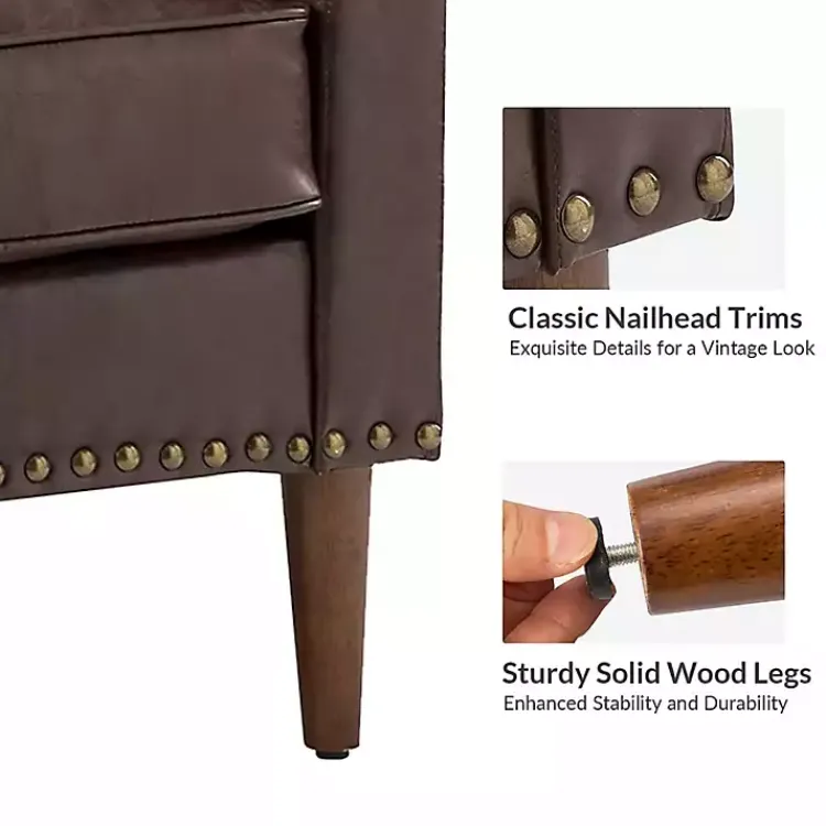 Kirklands Home Faux Leather Bonita Accent Chair Brown Clearance