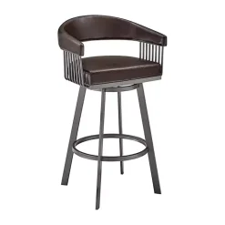 Kirklands Home Faux Leather Chelsea Swivel Bar Stool Brown Online