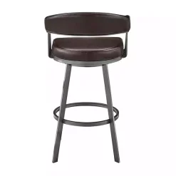 Kirklands Home Faux Leather Chelsea Swivel Bar Stool Brown Online