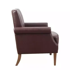 Kirklands Home Faux Leather Classic Accent Chair Brown Clearance