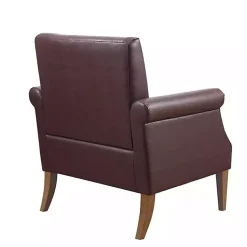Kirklands Home Faux Leather Classic Accent Chair Brown Clearance