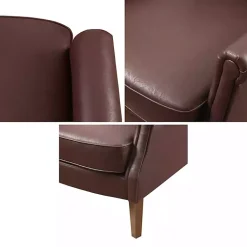 Kirklands Home Faux Leather Classic Accent Chair Brown Clearance